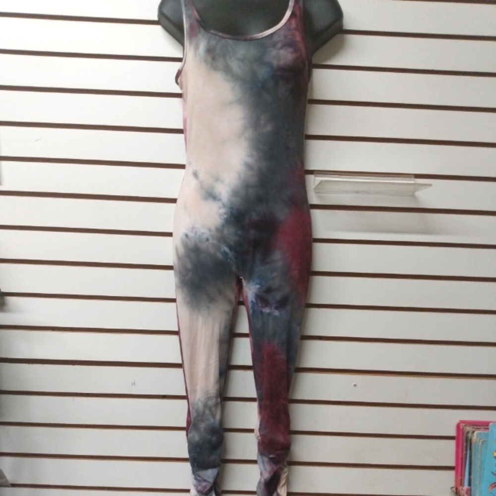 Jumpsuit Tie Dye w Gathering @ the Lower Leg Color Not 🚫 Listed Burgundy